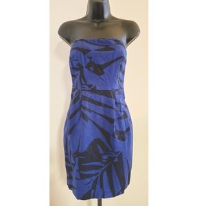 Blue/Blk Strapless Cocktail/Brunch Dress: Express